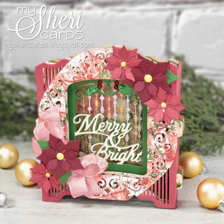 Amazing Paper Grace Guest Designer Sheri Holt shares a beautiful card using S6-157 Grand Holiday Cabinet, a 3D Holiday Vignette - a must have for the Christmas Season - see full post at www.amazingpapergrace.com/?p=35413