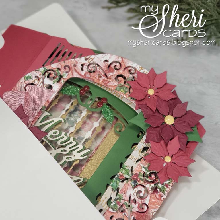 Amazing Paper Grace Guest Designer Sheri Holt shares a beautiful card using S6-157 Grand Holiday Cabinet, a 3D Holiday Vignette - a must have for the Christmas Season - see full post at www.amazingpapergrace.com/?p=35413