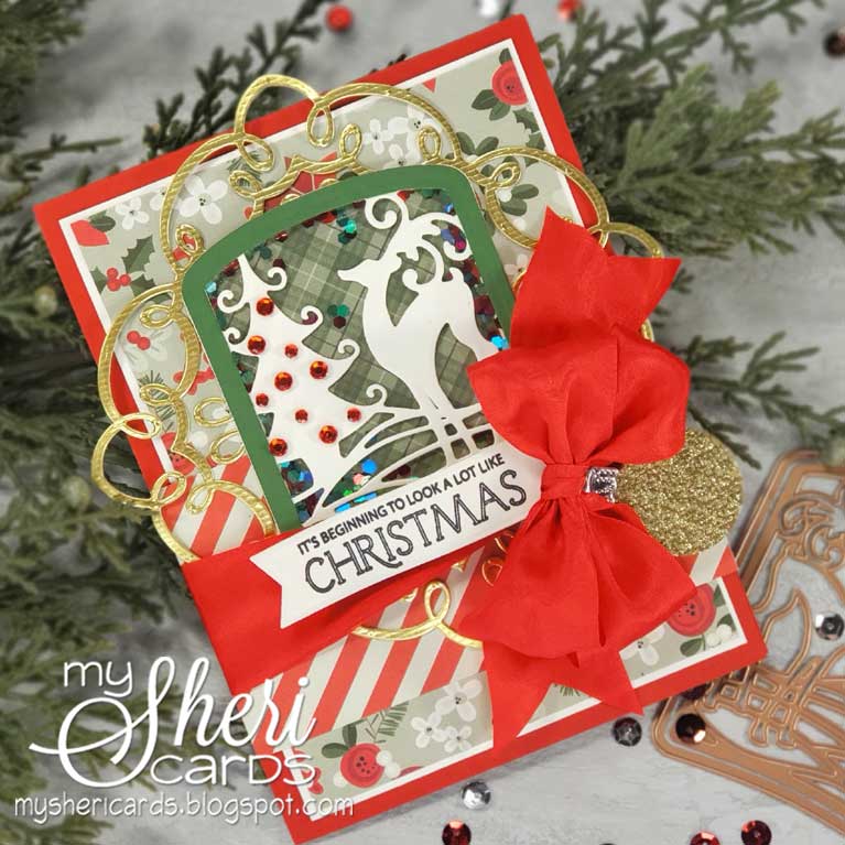 Amazing Paper Grace Guest Designer Sheri Holt shares a beautiful card using S4-1005 Reindeer Prance from 3D Holiday Vignettes to kick off the Christmas Season - see full post at www.amazingpapergrace.com/?p=35413