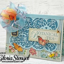 Amazing Paper Grace Guest Designer Gloria Stengel shares a beautiful card using S5-402 Candlewick Lace Cardfront - see full post at www.amazingpapergrace.com/?p=35694