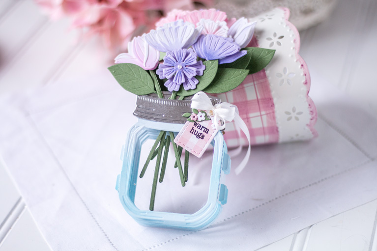 Amazing Paper Grace March 2021 Die of the Month | 3D Mini Vignette Floral Mason Jar