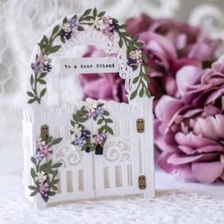 Amazing Paper Grace May 2021 Die of the Month - Mini 3D Vignette Garden Gate - detailed information at www.amazingpapergrace.com/?p=37098